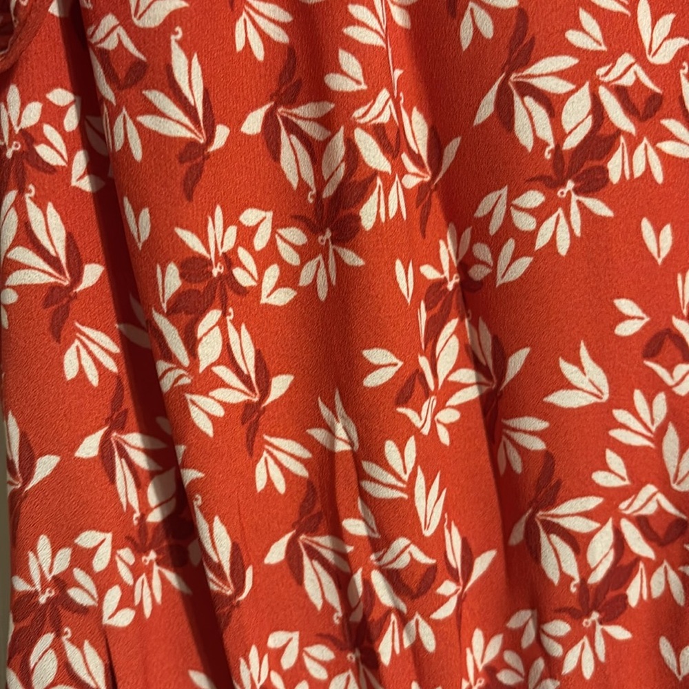 Max Studio Coral-Red Floral Button-Front Maxi Dress - Picture 3 of 5